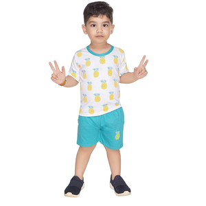 Meilleur prix de gros T-shirt en coton et en fibre de bambou pour enfants Tissu tricoté de qualité à manches courtes Vêtements d'été Style formel - Product Image 1