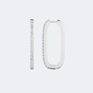 ต่างหูห่วงรูปไข่ทรงยาวประดับเพชรทรงกลม 1.00 กะรัต ตัวเรือนทองคำแท้สำหรับผู้หญิง ดีไซน์หรูหรา รูปทรงวงรี แบบมีบานพับ เหมาะเป็นของขวัญ - Product Image 6