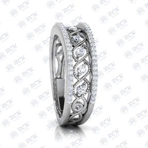 0.30 TCW Round Cut Sterling Silver Eternity Moissanite <b>Ring</b> Pave Setting <b>Celtic</b> Style for Women's Anniversary Birthday Gift Band - Product Image 5
