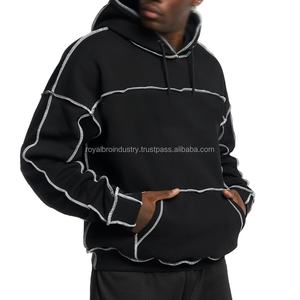 Pull-over Homme Personnalisé en Coton Lourd 100% avec Poche en Polaire Réversible, Style Décontracté Épaules Tombantes, Coutures Inversées, Hiver, Tendance Urbaine - Product Image 2
