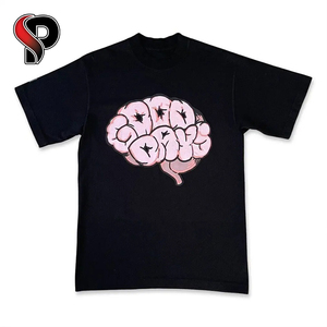Camisetas de algodón de gran tamaño de manga corta con luz característica varios tamaños para hombres y mujeres de punto logotipo personalizado al por mayor personalizado 100% - Product Image 1