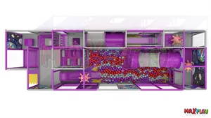 소프트 플레이 센터 놀이터 슬라이드가있는 키즈 볼 피트 슬라이드가있는 공간 테마 볼 피트 실내 놀이터