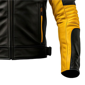 Chaqueta de moto con cremallera completa para hombre, recién llegada, corte ajustado, marca privada. - Product Image 4