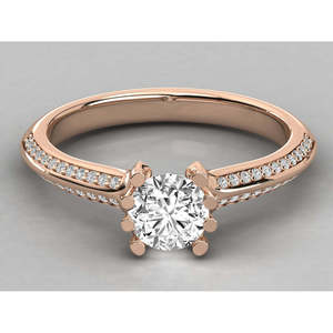 14K Gold Solitaire Ring for Ladies with Lab Grown Diamond - Product Image 6