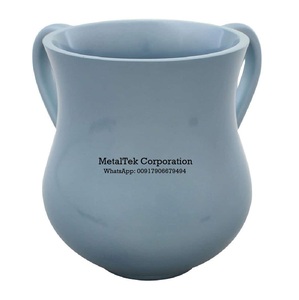 Taza de lavado de poliresina Al Netilat Yadayim Cup Mango doble para judío antes de la comida Ritual de lavado de manos Producto judaico personalizado - Product Image 4