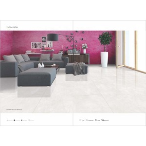 Vistaar Imperio Pearl 1200x1200mm Azulejos de losa de porcelana brillante Suelo de superficie veteada de Indian Factory - Product Image 2