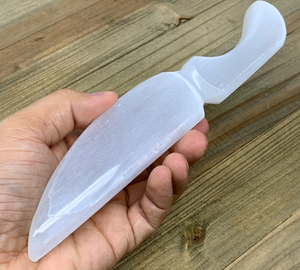Hot Selling Natural Handmade Quartz White Selenite <b>Knife</b> Polished Selenite Dagger Reiki Healing - Product Image 3
