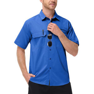 Camisas de Pesca de Estilo Urbano para Hombre, Transpirables, de Manga Larga, de Algodón y Elastano, Camisas de Pesca para Hombre - Product Image 1