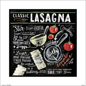 Lily & Val Classic Lasagna Art Print Elegant <b>Home</b> Decorative <b>Plaque</b> - Product Image 1