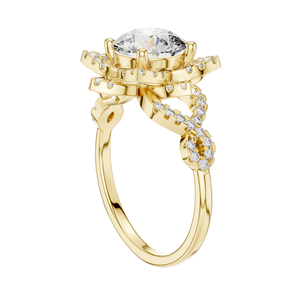 Bague halo en diamant de laboratoire 1,82 CT pour femme, clarté VVS-VS EF, or 18 carats, 14 carats, 10 carats et argent 925, or rose, or jaune, or blanc - Product Image 5