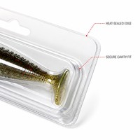 Emballage en blister personnalisé pour leurres souples en plastique, carte de présentation en PVC pour la vente au détail d'articles de pêche, usine OEM
