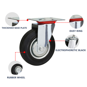 Nhà máy trực tiếp 3 inch công nghiệp nhôm lõi đen cao su <span class=keywords><strong>Caster</strong></span> phổ bánh xe với phanh <span class=keywords><strong>Caster</strong></span> công nghiệp xe đẩy bánh - Product Image 2