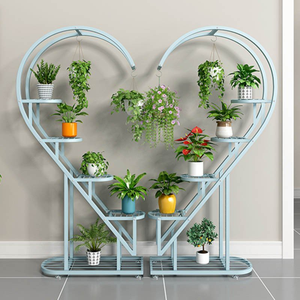 Giá để cây nhiều tầng bằng kim loại, giá để cây sắt rèn hình trái tim, chậu cây bằng kim loại - Product Image 2