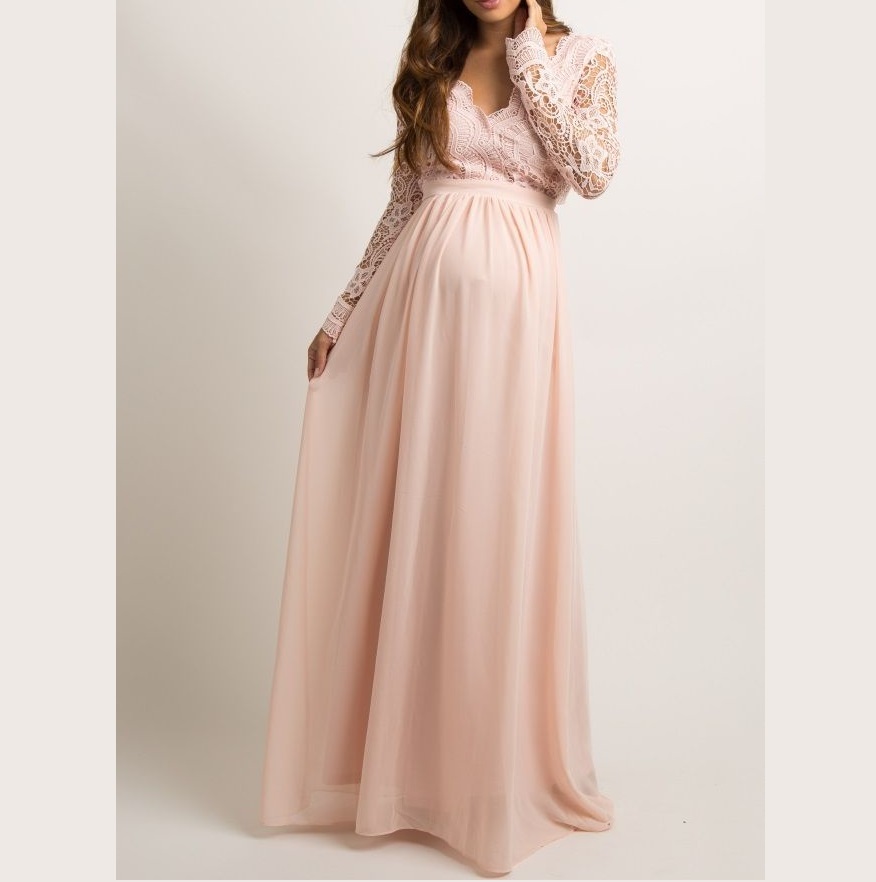 Breathable Chiffon Custom Printed Floor-Length Pregnancy Maternity Dress  Casual Women Solid Color Low MOQ| Alibaba.com