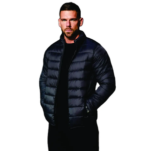 แจ็กเก็ตอุ่น2025มีฮู้ดสำหรับผู้ชายเสื้อคลุมแบบพองสีดำสำหรับฤดูหนาวออกแบบได้ตามต้องการ - Product Image 1