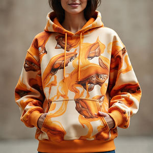 Sweat à capuche imprimé graphique épais pour femmes Sportswear Loose Fit Winter Female Sublimation Hoodie's Ladies - Product Image 6