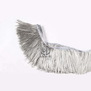 Adornos de flecos de seda con cuentas personalizados OEM dorados con seda y poliéster para prendas decorativas, teléfonos móviles - Product Image 3