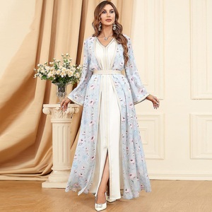 Robe brodée arabe Nouvelles femmes musulmanes Kaftan vert islamique Maxi robe à manches longues arabe Jilbab Abaya en gros de l'Inde - Product Image 3