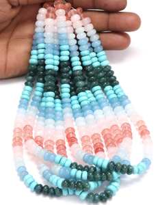 8mm Natural Multi Color Quartz Rondelle Gemstone Beads 16 Inch Shaded <b>Candy</b> Beads for Jewelry Making At Wholesale Price Bulk - Product Image 4