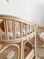 Table à langer tissée en rotin naturel pour poupées, jouets familiaux sûrs et sains pour filles, fabriqués au Vietnam