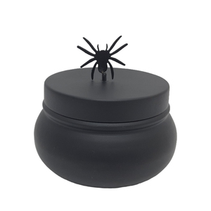 Tarro de Metal decorativo de moda para artículos de Halloween con tapa, Color negro mate para el hogar, decoración de Halloween personalizada a granel - Product Image 5