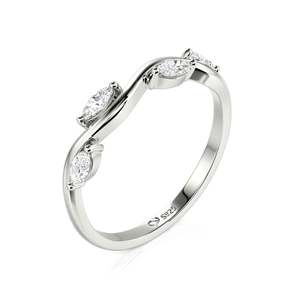 Bague en argent sterling avec moissanite taille marquise Jeulia Branch & Leaves - Product Image 2