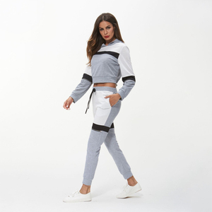 Conjunto de 2 piezas de ropa deportiva personalizada para mujer, traje de chándal Sexy para correr en invierno - Product Image 5