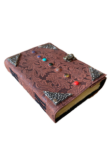 Diario de cuero hecho a mano Encuadernación térmica Flor de jardín suave Esquina de metal Libro vintage Cuaderno de bocetos personalizado Idea de regalo Páginas de cubierta - Product Image 2