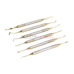 Ensemble de spatules de remplissage en résine composite dentaire en titane 6 pièces Kit d'outils de restauration chirurgicale pour cliniques dentaires dentistes soins bucco-dentaires - Product Image 1