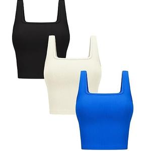 Nouveau Style RTS produits femmes débardeur sans manches vêtements de sport femmes Yoga débardeur coton fait femmes débardeurs en gros OEM ODM - Product Image 5