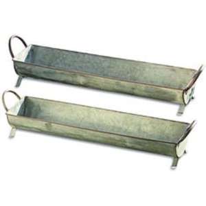 Elegant Farmhouse Galvanized <b>Metal</b> Serving Tray Great for Hosting Family Meals or Serving Snacks During Outdoor Gatherings - Product Image 3