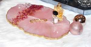 Juego de posavasos de bandeja para servir de resina con diseño Art Deco personalizado de alta calidad, diseñador hecho a mano para uso en restaurante Doméstico directo de la India - Product Image 3