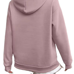 Sudaderas con capucha ecológicas de lana con logotipo personalizado para mujer, elegantes, cómodas, transpirables, con capucha, estilo de calle de alta calidad - Product Image 3