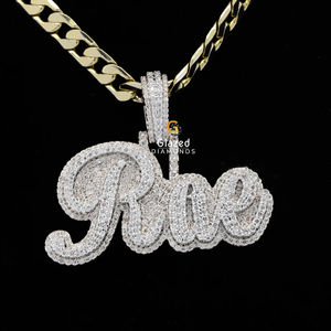 Nouveau Pendentif Hip Hop en Argent Sterling 925 Diamants VVS Lettre Personnalisée Entièrement Glacée Brillance Envoûtante pour les Occasions de Fête - Product Image 6