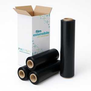 Set professionale 6-Roll di 2.4kg 50cm pellicola di plastica nera elasticizzata 23 micron per l'imballaggio - Product Image 1