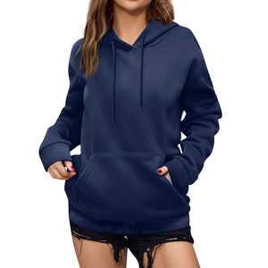 Recién llegado, sudadera de lana de algodón de alta calidad para mujer, Sudadera con capucha de manga larga con estampado informal, Top corto de talla grande, ropa de calle alta - Product Image 1