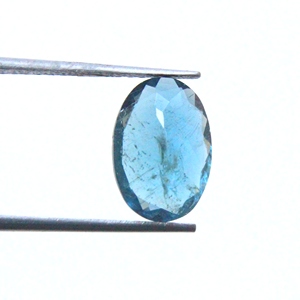 2.19 carats naturel bleu indigolite tourmaline pierre précieuse en vrac forme ovale à facettes 10.80X7.46X3.98MM matériau opale - Product Image 4