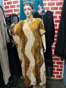 Vestido de noche árabe de Dubái, caftán marroquí de manga larga con cuentas, púrpura impresionante - Product Image 6