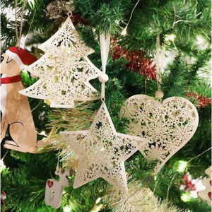 Árbol colgante decorativo de Navidad de hierro y Metal plateado de la más alta calidad, nuevo colgante de Navidad Vintage para suministros festivos y para fiestas - Product Image 6