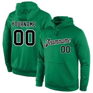 Wholesale & Dropship Custom Stitched Kelly <b>Green</b> Black-White Sports Pullover Sweatshirt <b>Hoodie</b> - Product Image 1