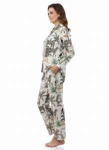 Pyjama Nouveau, Ample, Manches Longues, Pantalon Long, Respirant, Robe d'été, Vêtement de Maison, 100% Coton, Costume Casual - Product Image 3