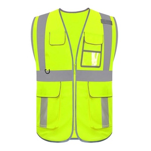Gilet de sécurité léger multi-poches, nouveau design personnalisé, pour travaux de construction et de circulation avec éclairage LED - Product Image 5