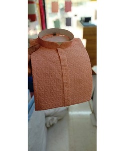 ThobeKurta corto de algodón de pollo para hombres en Punjabi PathaniPajama con elegante cuello botón cadena tela - Product Image 6