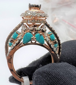Bague de fiançailles élégante et luxueuse en or massif 14 carats et 18 carats, diamants naturels taille brillant certifiés par un tiers - Product Image 5