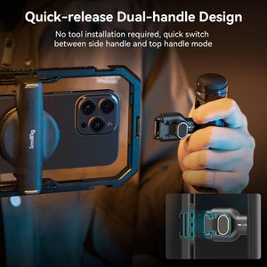 <span class=keywords><strong>Kit</strong></span> Gabbia Universale a Sgancio Rapido SmallRig Basic per Smartphone, <span class=keywords><strong>Kit</strong></span> Rig Video in Alluminio con Doppia Impugnatura e Controllo Wireless - Product Image 3