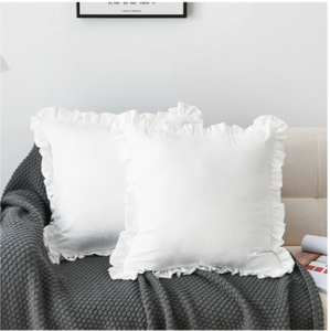 Funda de almohada de lujo con volantes de Color sólido, funda de cojín para sofá, suave y cómoda para el hogar, Hotel, precio bajo, MOQ, hospitales al por mayor - Product Image 2