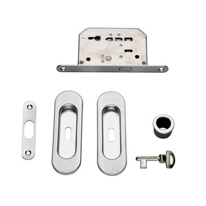 Kit X Porte Scorrevole con Coppia Nicchie Ovali con Chiave Oro-Lucido - Product Image 1