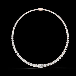 Collar de diamantes de moissanita 14K joyería delicada personalizada para uso diario, collar de capas simples personalizado de oro - Product Image 1