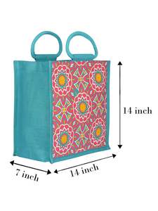 Sacs en jute imprimés de créateur Forme rectangulaire avec poignées Cadeau de shopping Occasion de mariage Meilleurs prix par les fournisseurs Sac fait main - Product Image 3