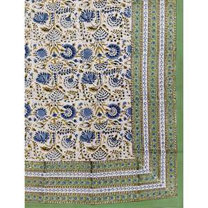 High Quality Block Printed Flat <b>Sheet</b> <b>Fitted</b> Bed <b>Sheets</b> in King <b>Queen</b> Twin Sizes for Bedroom Hotel or Hospital Use - Product Image 1